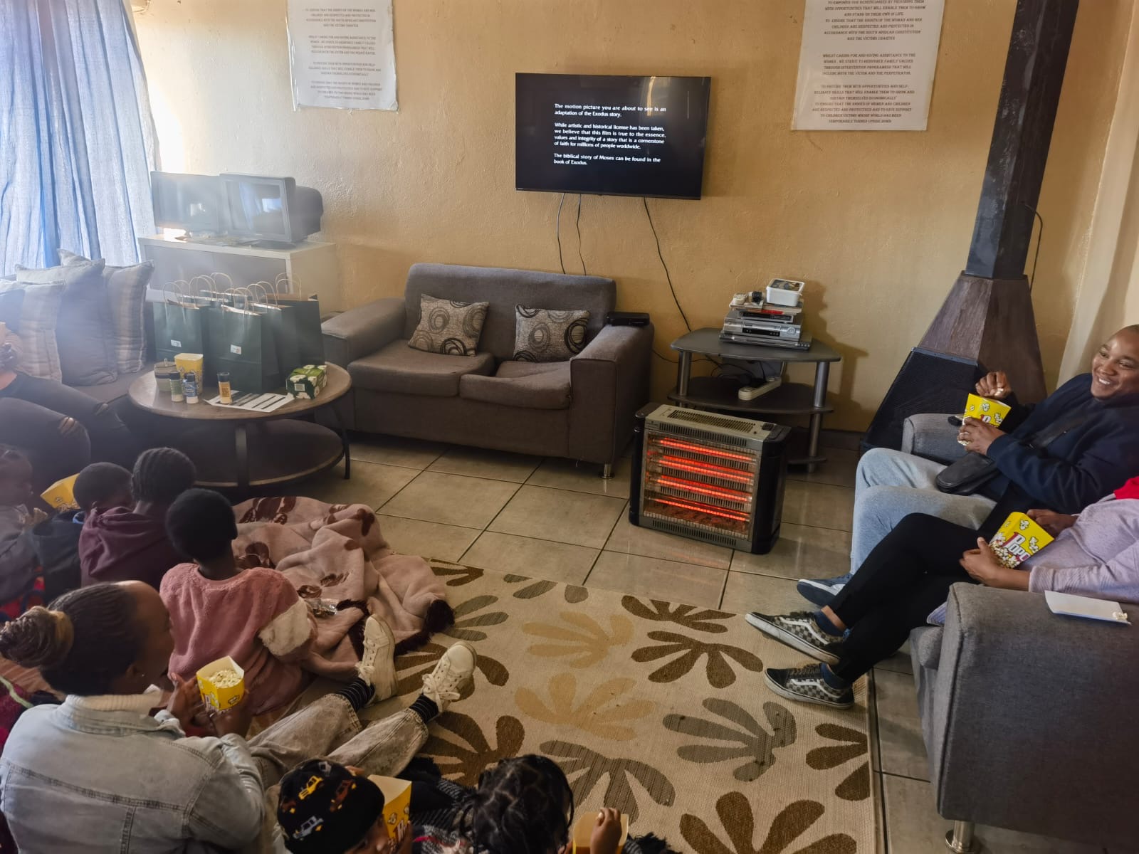Families gathered for a shared film afternoon