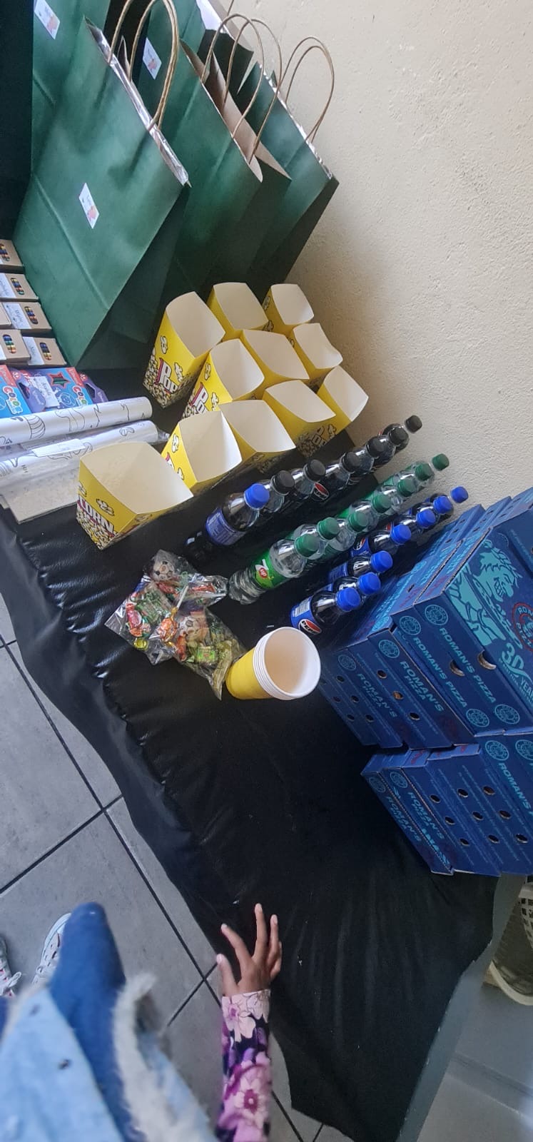 Care packages and treats prepared for a community event