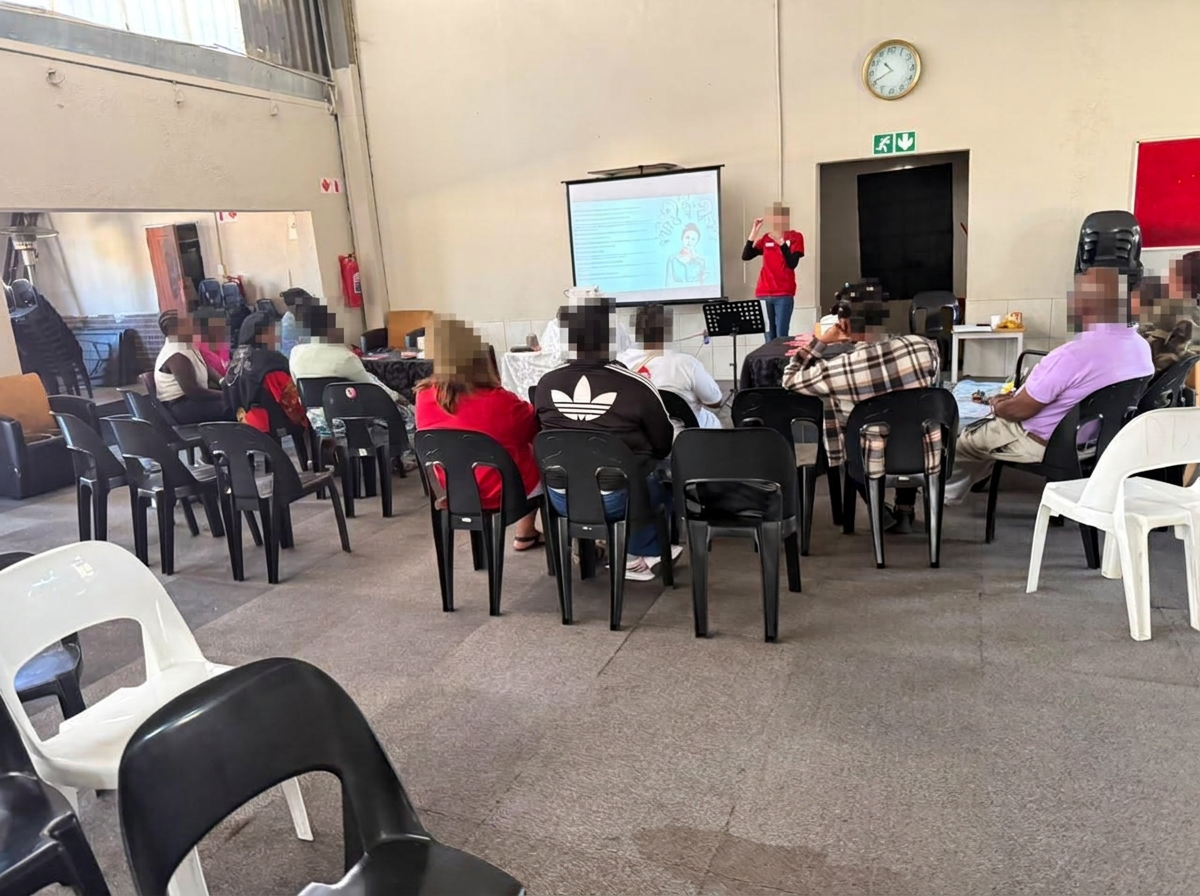 The women listening during a weekly Alpha session
